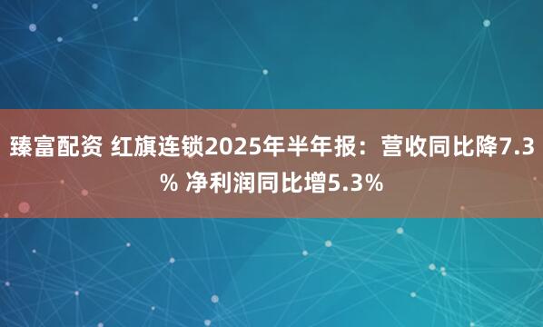 臻富配资 红旗连锁2025年半年报：营收同比降7.3% 净利润同比增5.3%